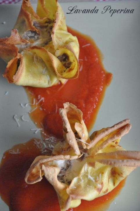 Crespelle ripiene di ricotta e funghi