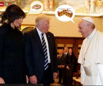 Papa Francesco con Trump e la First Lady e la Putizza