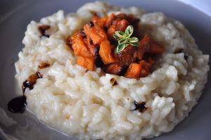 Risotto mantecato alla Toma Piemontese con dadolata di zucca al forno