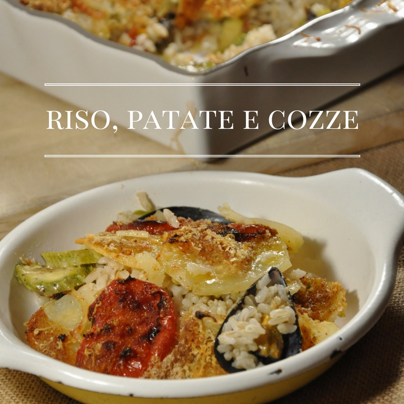 Piatto barese, riso patate e cozze o Tiella