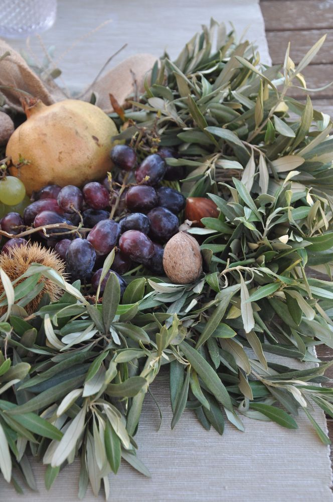 Centrotavola ghirlanda d'ulivo