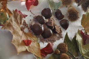 Tartufini di castagne con copertura al cioccolato