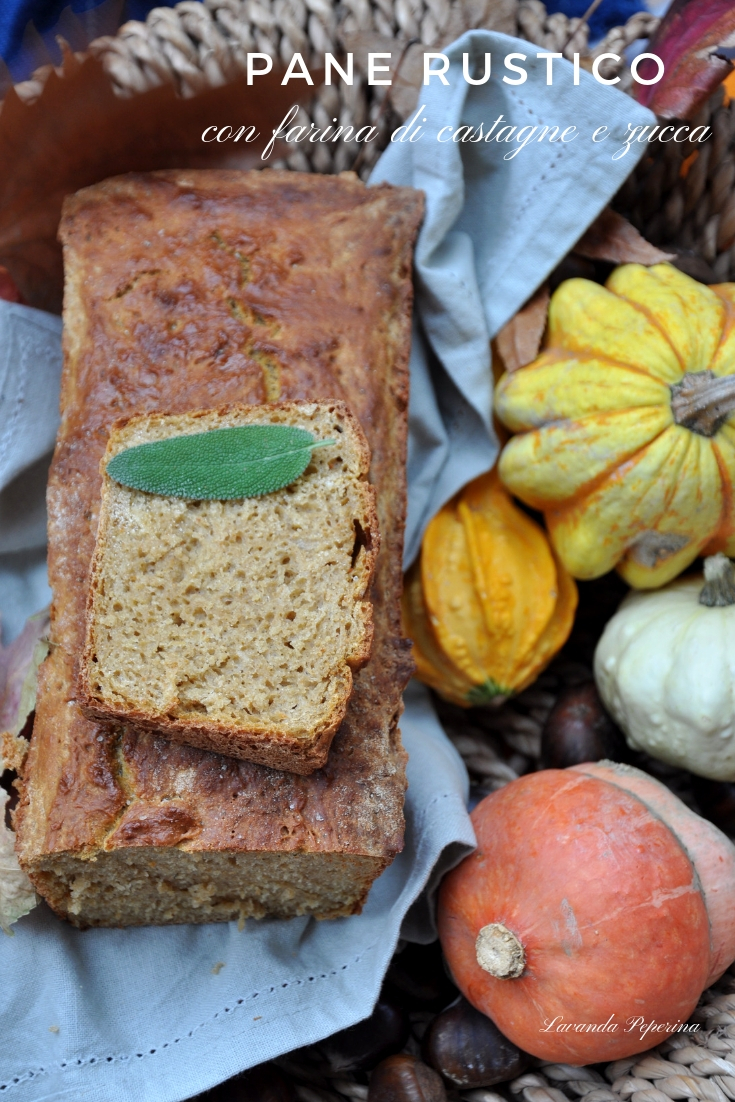 Pane rustico con farina di castagne e zucca