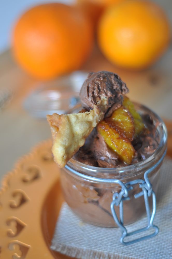 Frappe fritte con mousse al cioccolato
