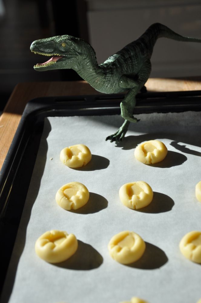 Biscotti con impronta di dinosauro