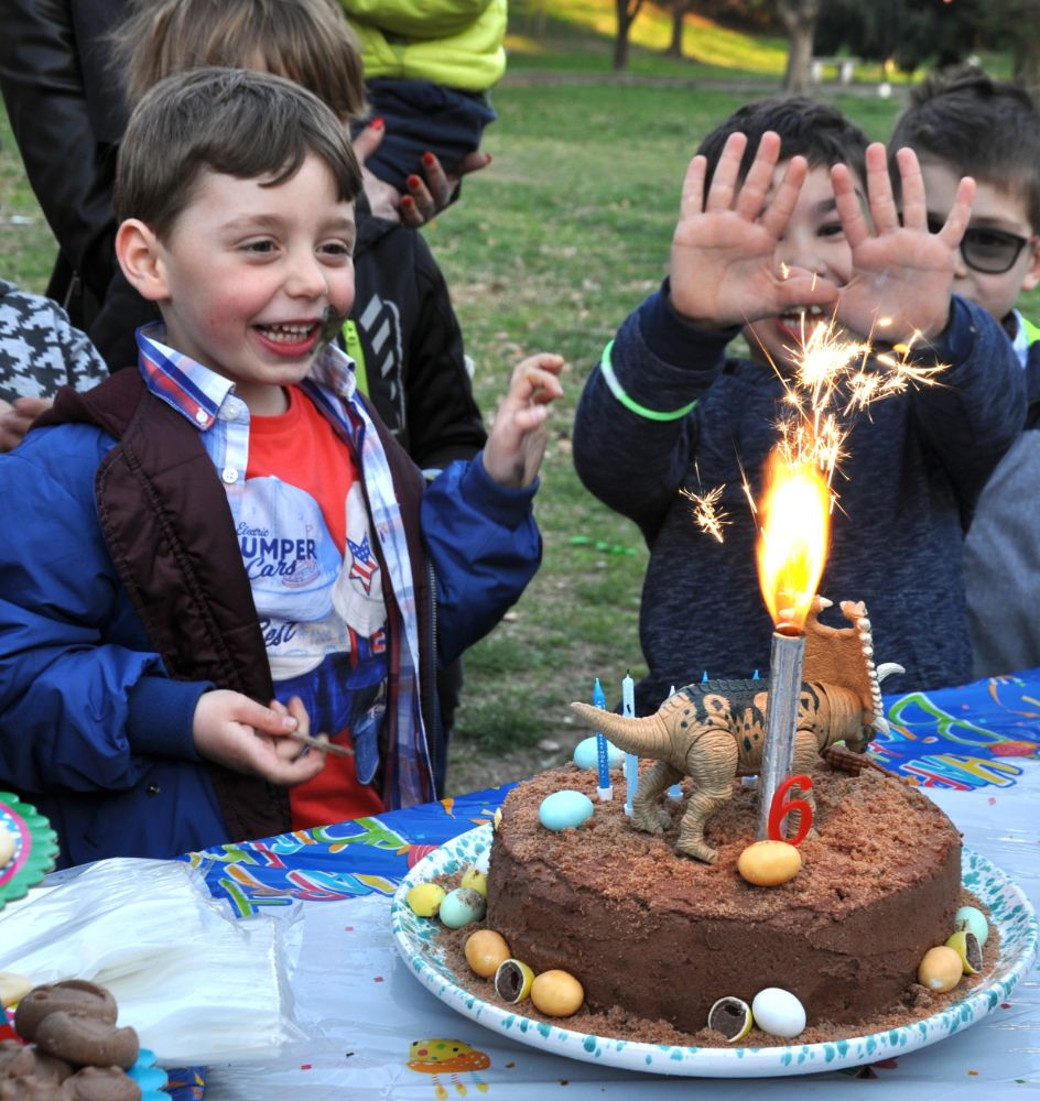 Torta al cioccolato tema dinosauro