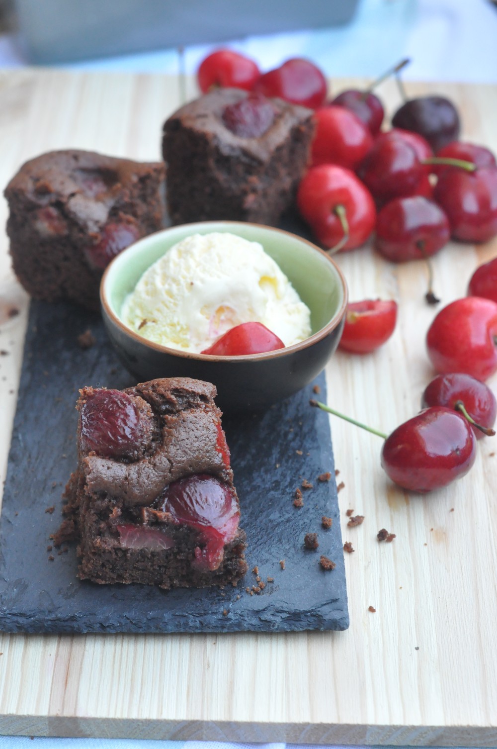 Brownies ciliegie e gelato