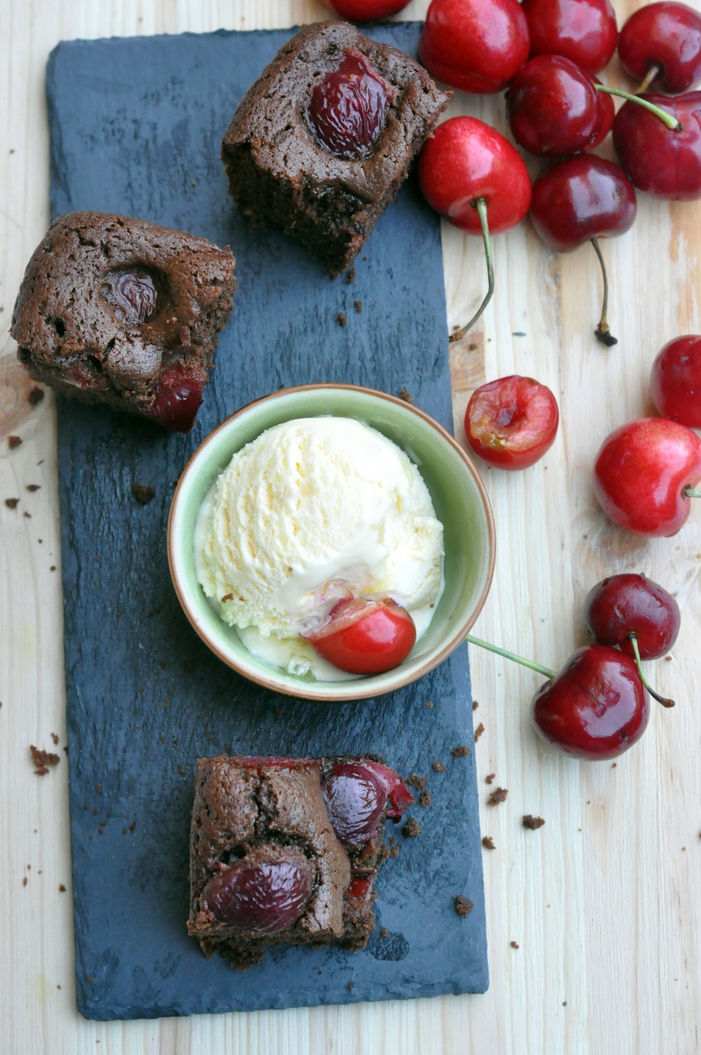 Brownies con ciliegie